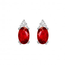 Gems One 10Kt White Gold Diamond (1/20Ctw) & Garnet (5/8 Ctw) Earring - FE4019-1WDG