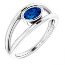 14K White Blue Sapphire Ring - 720126000P