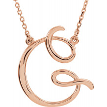 14K Rose Script Initial G 16 Necklace - 84635291P