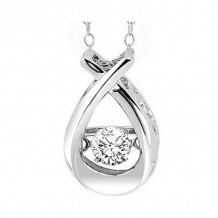 Gems One 14KT White Gold & Diamond Rhythm Of Love Neckwear Pendant  - 1/4 ctw - ROL1229-4WC
