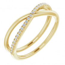 14K Yellow 1/10 CTW Diamond Criss-Cross Ring - 65197660000P