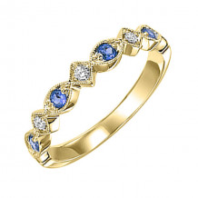 Gems One 10Kt Yellow Gold Diamond (1/20Ctw) & Sapphire (1/6 Ctw) Ring - FR1041-1YD