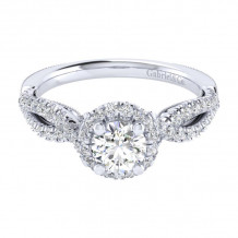 Gabriel & Co. 14k White Gold Victorian Halo Engagement Ring - ER11081R3W44JJ