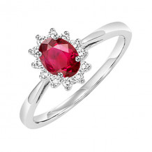 Gems One 14Kt White Gold Diamond (1/5Ctw) & Ruby (1/2 Ctw) Ring - FR4062-4WCR