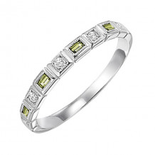 Gems One 14Kt White Gold Diamond (1/10Ctw) & Peridot (1/6 Ctw) Ring - FR1227-4WD