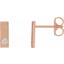 14K Rose .06 CTW Diamond Bar Earrings - 867826002P