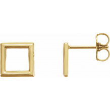 14K Yellow Square Earrings - 86325107P