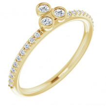 14K Yellow 1/5 CTW Diamond Three-Stone Asymmetrical Stackable Ring - 123298604P