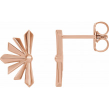 14K Rose Starburst Earrings - 87028602P