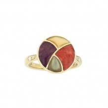 Kabana 14k Yellow Gold Mother of Pearl Inlay Ring