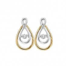 Gems One 14KT White & Yellow Gold & Diamond Rhythm Of Love Fashion Earrings  - 1/8 ctw - ROL2008-4YWC