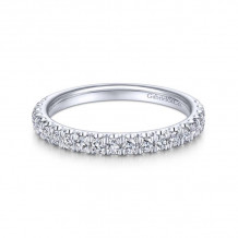 Gabriel & Co. 14k White Gold Contemporary Anniversary Wedding Band - WB13904R4W44JJ