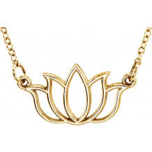 14K Yellow Tiny Poshu00ae Lotus 16-18 Necklace - 857931000P