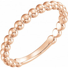 14K Rose 2.5 mm Stackable Bead Ring - 516081009P