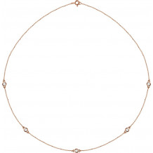 14K Rose 1/2 CTW Diamond 5-Station 18 Necklace - 6857760012P