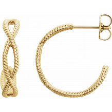 14K Yellow 17x3.6 mm Rope Hoop Earrings - 86450602P