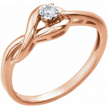 14K Rose .04 CT Diamond Ring - 65204060001P