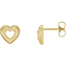 14K Yellow 8.5x8 mm Heart Earrings - 860981001P