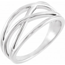 14K White 10.2 mm Criss-Cross Ring - 51514101P
