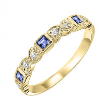 Gems One 14Kt Yellow Gold Diamond (1/10Ctw) & Sapphire (1/6 Ctw) Ring - FR1070-4YD