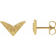 14K Yellow Sculptural-Inspired Earrings - 86936601P