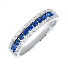 Gems One 14Kt White Gold Diamond (1/8Ctw) & Sapphire (1/2 Ctw) Ring - RG10636-4WBS