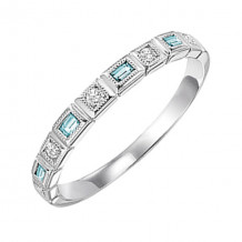 Gems One 14Kt White Gold Diamond (1/10Ctw) & Blue Topaz (1/6 Ctw) Ring - FR1224-4WD