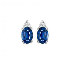 Gems One 10Kt White Gold Diamond (1/20Ctw) & Sapphire (5/8 Ctw) Earring - FE4027-1WDS