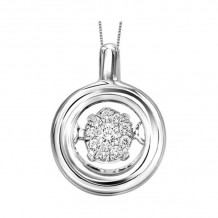 Gems One Silver (SLV 995) Diamond Rhythm Of Love Neckwear Pendant  - 1/10 ctw - ROL1102-SSWD