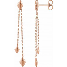 14K Rose Chain Earrings - 65233960002P