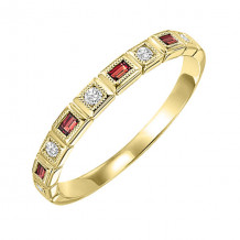 Gems One 10Kt Yellow Gold Diamond (1/12Ctw) & Garnet (1/8 Ctw) Ring - FR1201-1YD