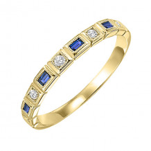 Gems One 10Kt Yellow Gold Diamond (1/20Ctw) & Sapphire (1/8 Ctw) Ring - FR1042-1YD