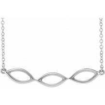 14K White Geometric 16-18 Necklace - 65239360000P