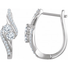 14K White 5/8 CTW Diamond Earrings - 65222160000P