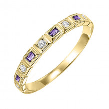 Gems One 10Kt Yellow Gold Diamond (1/10Ctw) & Amethyst (1/8 Ctw) Ring - FR1202-1YD