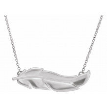 14K White Feather 16-18 Necklace - 86475101P