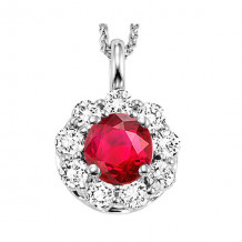 Gems One 14Kt White Gold Diamond (1/2Ctw) & Ruby (1/2 Ctw) Pendant - FP4066-4WCR