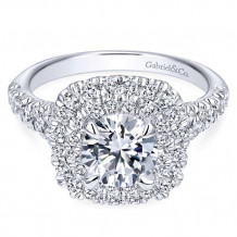 Gabriel & Co. 14k White Gold Contemporary Double Halo Engagement Ring - ER10754W44JJ