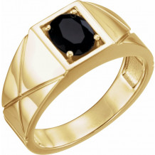 14K Yellow Onyx Ring - 9839601P