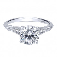 Gabriel & Co. 14k White Gold Victorian Straight Engagement Ring - ER11826R4W44JJ