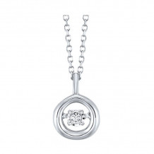 Gems One 10KT White Gold & Diamond Rhythm Of Love Neckwear Pendant  - 1/10 ctw - ROL1225-1WC