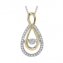 Gems One Silver (SLV 995) Diamond Rhythm Of Love Neckwear Pendant  - 1/10 ctw - ROL1082-SSYD