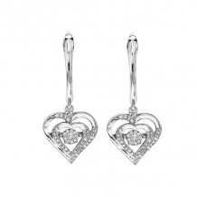 Gems One Silver (SLV 995) Diamond Rhythm Of Love Fashion Earrings  - 1/10 ctw - ROL2029-SSD