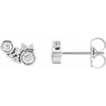 Platinum 1/4 CTW Diamond Scattered Bezel-Set Earrings - 87129603P