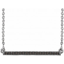 14K White 1/6 CTW Black Diamond Bar 18 Necklace - 6517386004P