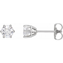 14K White 4.5 mm I1 3/4 CTW Diamond 6-Prong Wire Basket Earrings - 292366016P