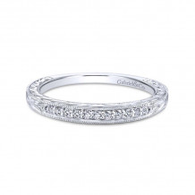 Gabriel & Co. 14k White Gold Victorian Diamond Wedding Band - WB13848R4W44JJ