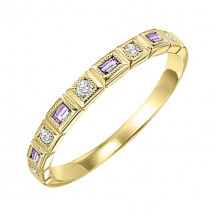 Gems One 10Kt Yellow Gold Diamond (1/12Ctw) & Syn Alexandrite (1/8 Ctw) Ring - FR1261-1YD