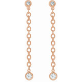 14K Rose 1/5 CTW Diamond Bezel Set Chain Earrings - 65346360002P photo 2