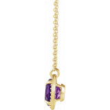 14K Yellow 8 mm Round Amethyst & .05 CTW Diamond 16 Necklace - 8590570003P photo 2